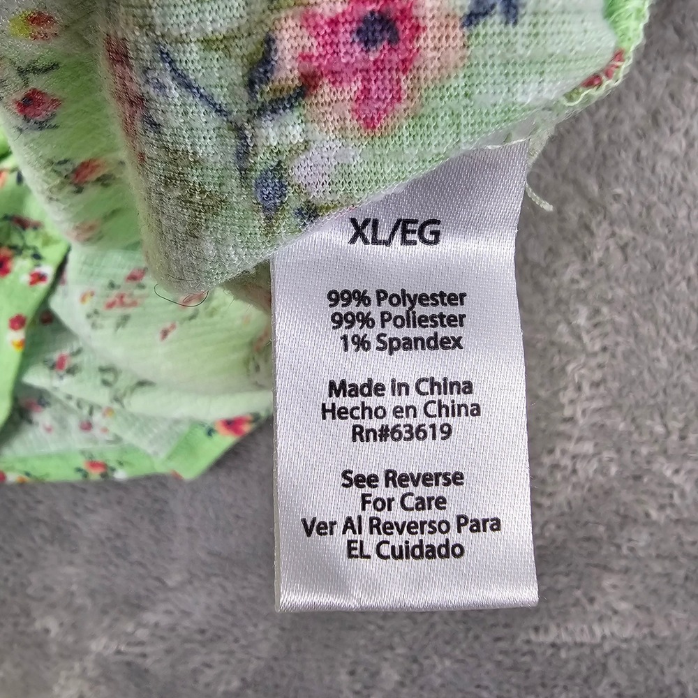 One Step Up Juniors XL Green Floral Tie Front Crop Top Cottagecore Y2K Coquette - Picture 5 of 5